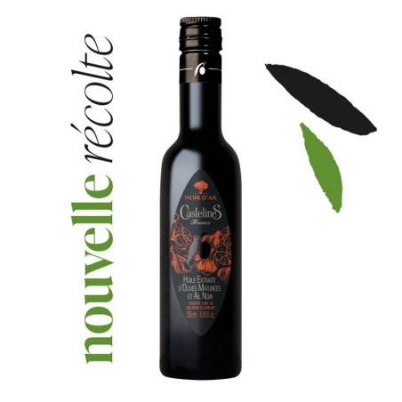 Olive Oil & Black Garlic 250ml bottle-Moulin CastelaS France